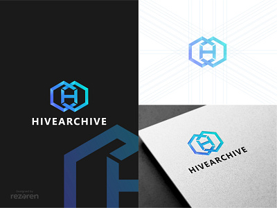 Letter H and Hive Logo (For Sale) accounting branding design hive letter h logo logos technology ui ux