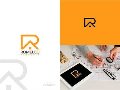 Letter R, P and House logo branding construction home house letter p letter r logo property real estate realty