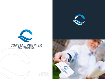 Letter C and wave logo beach branding coast coastal constructon letter c logo property real estate wave