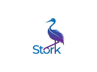 Stork logo animal bird colorful cute illustration logo stork stork logo
