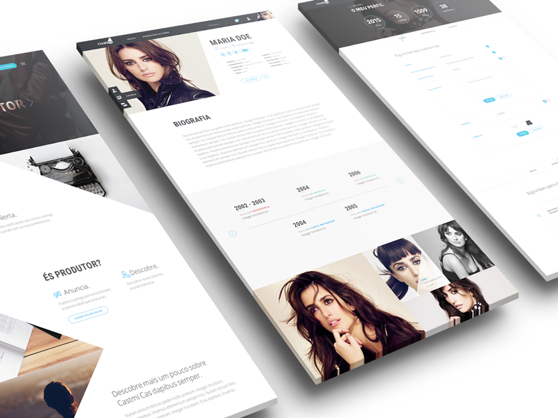 Cast Profile Layout Profile and editor for Castmi by Margarida Borges on Dribbble