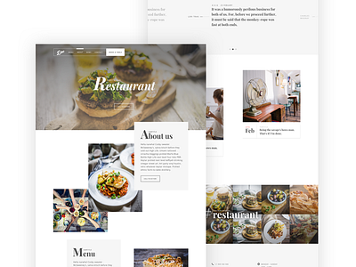 Restaurant Template bar clean food grid homepage onepage restaurant template webdesign website