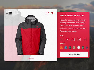 The North Face Product View ecommerce eshop product products the north face ui ux