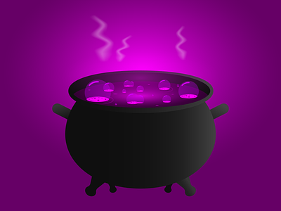 Witch's cauldron cartoon cauldron creepy dark design graphic design helloween holiday horror illustration light magic magical mystery party purple scary spooky vector witch