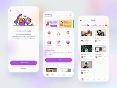 Pet Sitting Apps app design apps branding building clean design dog homepage pet product result ui ux