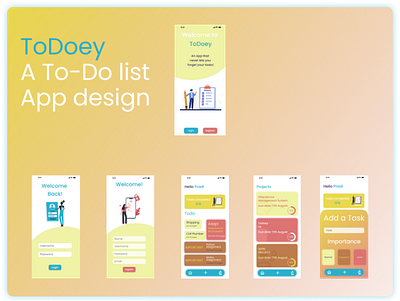 ToDoey - To do list app design app app ui design figma task management to do ui vector