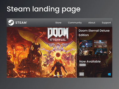Steam's landing page branding figma games gaming image slideshow steam ui
