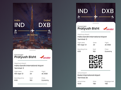 Boarding pass air india airplane boarding pass branding dailyui flight flight booking graphic design ui