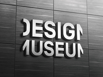 Design Museum Entrance Signage branding design logo metal signage silver typography