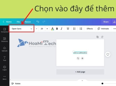 Sơ lược cách thêm font chữ tiếng Việt vào Canva đơn giản canva hoamitech them-font-chu-vao-canva