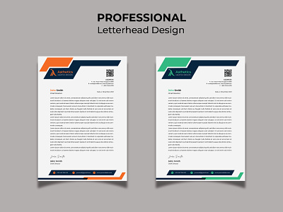Letterhead Design With Color Variation brand identity letterhead stationary