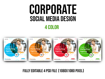 Corporate Social Media Design With 4 Color corporate social media social media social media design social media post
