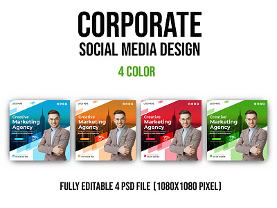 Corporate Social Media Design With 4 Color corporate social media social media social media banner social media post social media post design