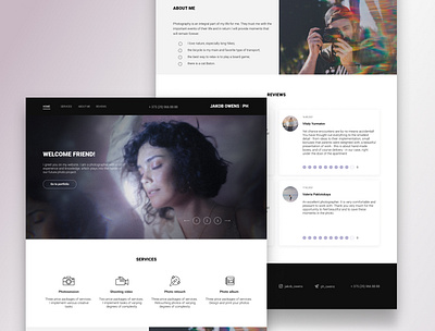 Landing page design for a photographer design figma landingpage ui ux webdesign