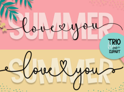 Summer Love You Fonts branding design illustration logo modern monoline typography