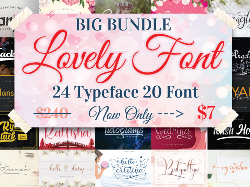 Download Big Bundle Lovely Font Collection Bundles By Artza Genetype On Dribbble