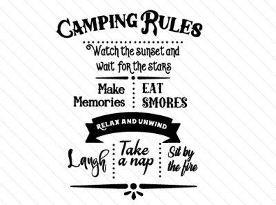 Camping Rules Sign Craft Design