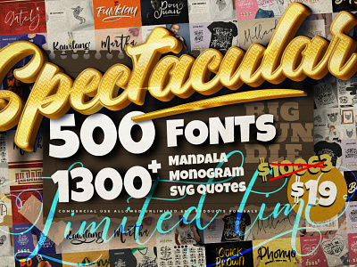 Spectacular Collection Big Bundle branding design font fontdesign illustration logo modern spectacular typography