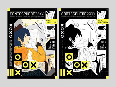 COMICSPHERE 20XX design illustration illustrative layout minimal modern poster