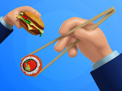 3D set of hands Mega Pack 3d 3d graphics 3d hands 3d ilustration 3d modeling 3d rendering app burger business cartoon design food hands illustration modeling render rolls sushi ui web