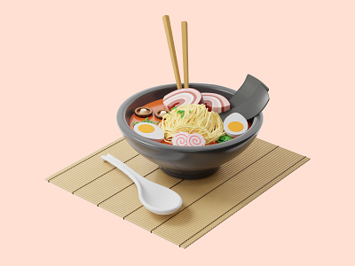 3D Asian cuisine 3d 3d food 3d modeling 3d rendering app asian asian cuisine business delivery dishes food illustration japanese mobile noodles ramen render restaurant soup web site