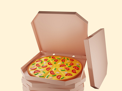 3D Pizza 3d 3d graphics 3d ilustration 3d modeling 3d rendering app business design food illustration mobile package pizza pizzeria tasty food ui web web site