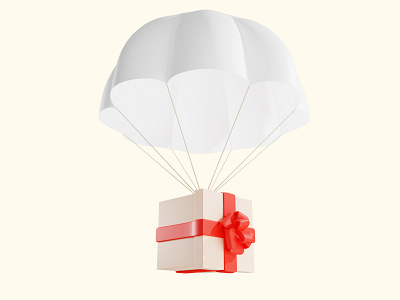 3D Parachute 3d 3d graphics app business christmas delivery design gift illustration instant mobile modeling parachute present rendering shop shopping ui web web site