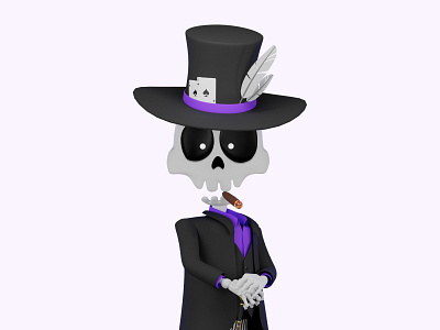 3d Baron Saturday 3d app baron business casino character design games grim halloween illustration mobile modeling muertos render rendering saturday skeleton skull web site