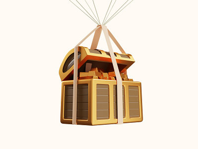 3D Parachute 3d app bank box bullion business design finance illustration illustrations mobile modeling money parachute render rendering site ui web