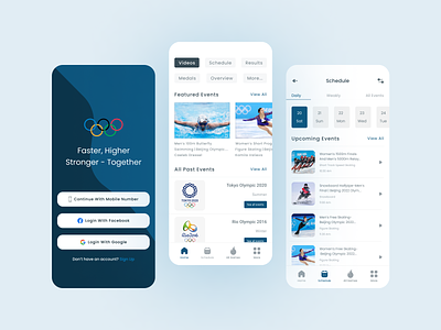 Sports App (Olympic Events) android app design android sports app app ui branding design ios sports app logo mobile app mobile sports app olympic sports app online sports app sports aoo sports ui sports ux uiux update sports app