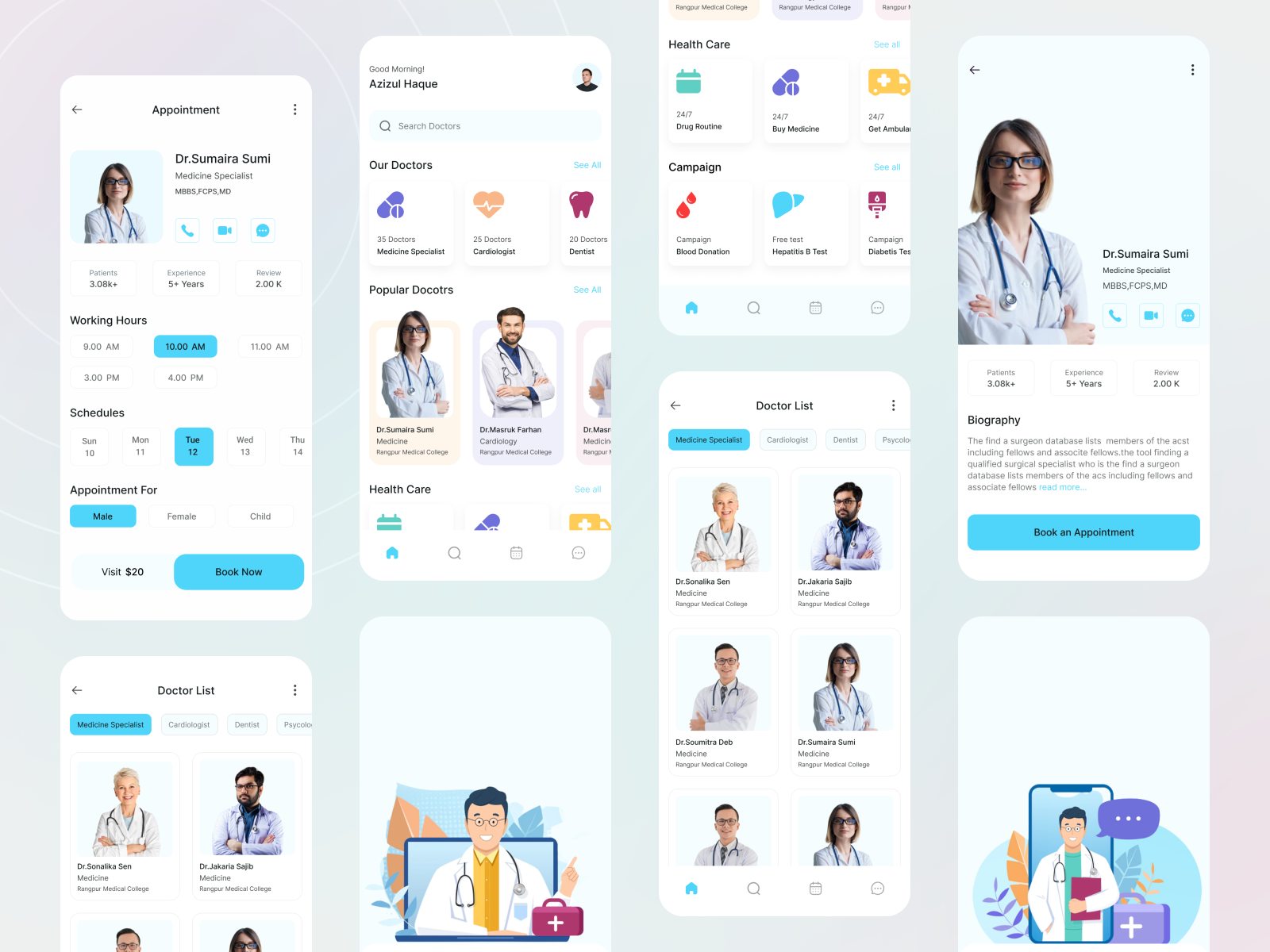 medical app by Azizul Haque on Dribbble