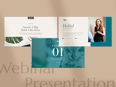 Webinar Presentation Design business google slides graphic design keynote modern neutral neutral colors pitch deck powerpoint presentation webinar
