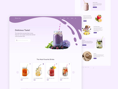 Daily UI #11 app blue branding coffee design drink figma graphic design home homepage illustration landing page mobile page purple ui ux