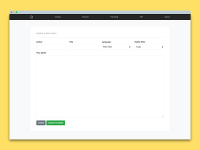 Working on simple and minimal "Pastebin" design design frontend minimal pastebin web development