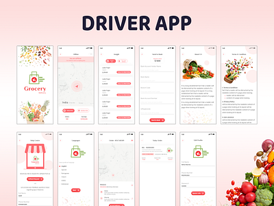Driver Application for Grocery Delivery Application 3d animation branding design graphic design icon illustration logo motion graphics ui ux