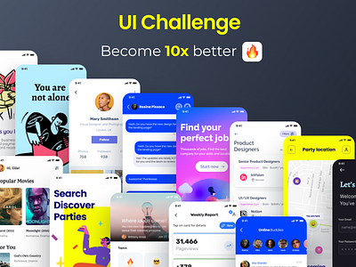 Free UI Kit Challenge - 15+ Amazing Screens design designer figma kit figma ui figmadesign free free figma freebie freebies