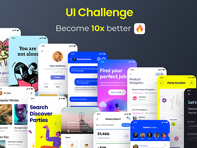 Free UI Kit Challenge - 15+ Amazing Screens
