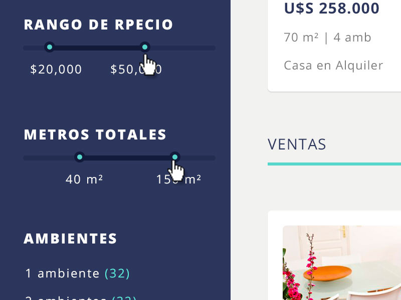Real Estate Filter by Rosina on Dribbble