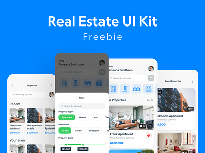 Free Real Estate UI Kit figma figma design figmakit free freebies freeuikit mobile ui uikit