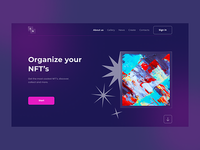 Organaize your NFT branding design graphic design illustration landing logo nft typography ui ux vector web