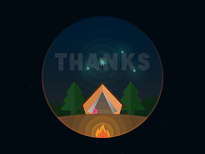 Thanks @DavidRappaport for the invitation camping david davidrappaport dribbble fire invitation invite rappaport tent thank thanks you