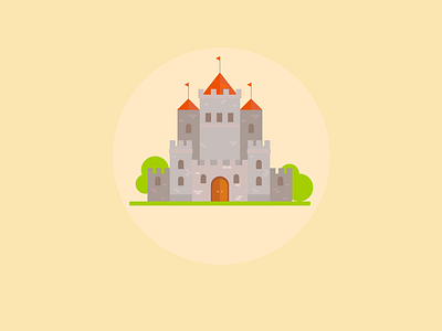 Castle Icon Tutorial affinity bush castle desgn flat grass icon knight medevil simple towers tree