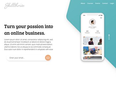 Website Concept blue bree serif flat open sans orange sketch sketch app skillthrive ui ui design uidesign uiux web concept white