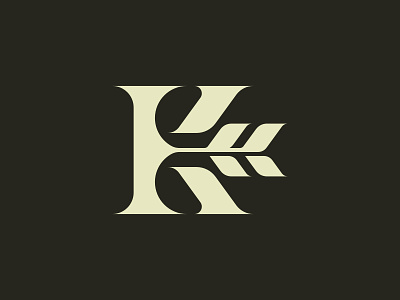Letter K Wheat Logo