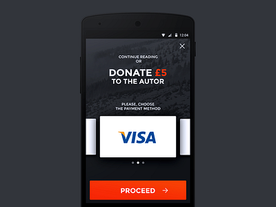 Payment Method android app book donate material design payment payment method read ui ux visa