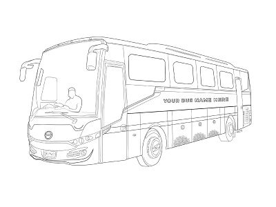 Vehicle or Bus lineart design