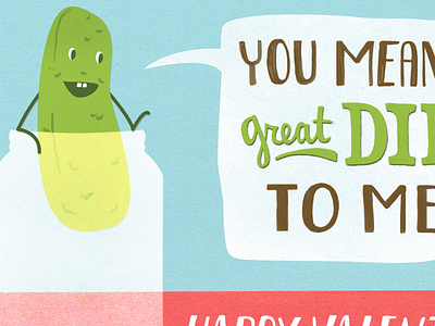 Pickle Valentine card cheesy greeting pickle pickle jar puns valentine valentines