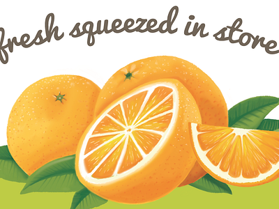 OJ Signage digital grocery juice oj oranges painting produce