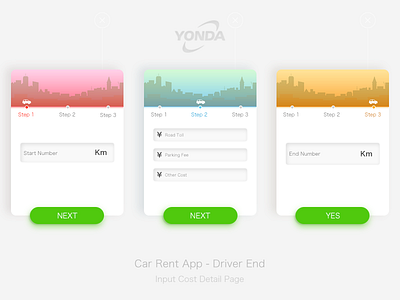 Car Rent App - Driver End android app carrent costdetail driver ios ui uidesign