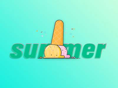 Summer icecream illustration summer vector